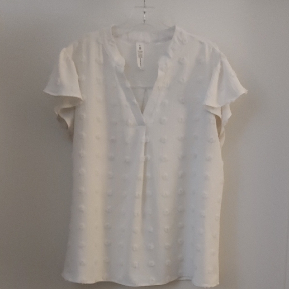 B White Textured Women's Top XL